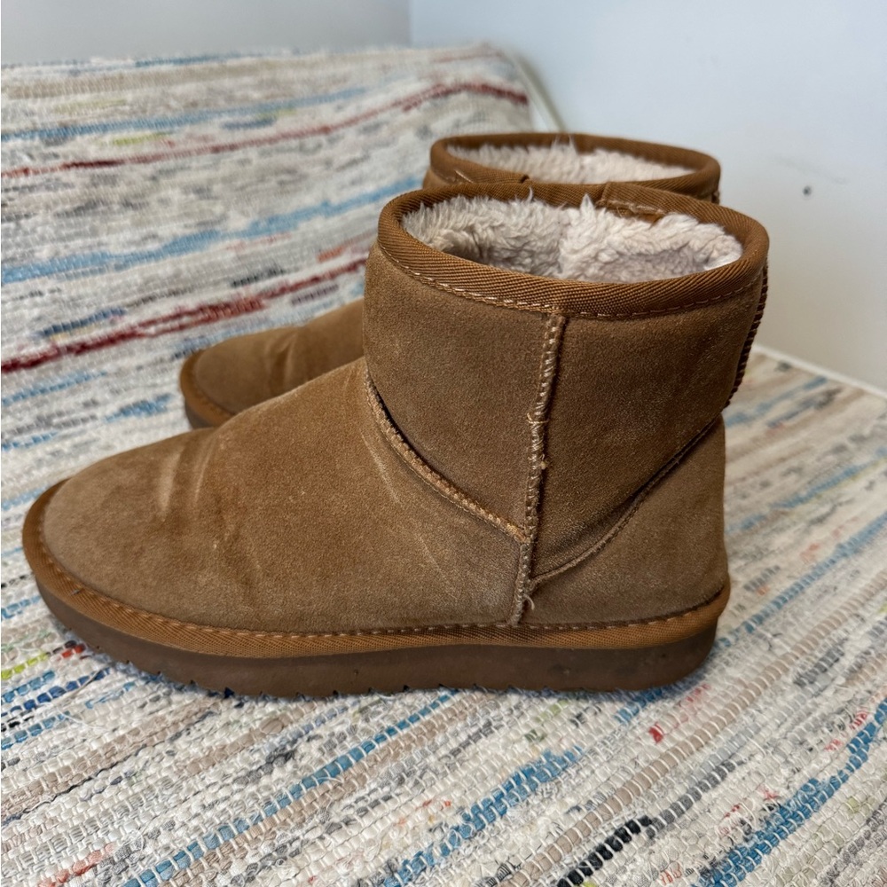 Tan Shearling Ankle Boots
